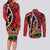 Kenya With African Shield Couples Matching Long Sleeve Bodycon Dress and Long Sleeve Button Shirt