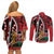 Kenya With African Shield Couples Matching Off Shoulder Short Dress and Long Sleeve Button Shirt