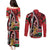 Kenya With African Shield Couples Matching Puletasi and Long Sleeve Button Shirt