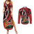 Kenya With African Shield Couples Matching Summer Maxi Dress and Long Sleeve Button Shirt