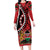 Kenya With African Shield Family Matching Long Sleeve Bodycon Dress and Hawaiian Shirt