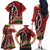 Kenya With African Shield Family Matching Off The Shoulder Long Sleeve Dress and Hawaiian Shirt