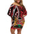 Kenya With African Shield Family Matching Off Shoulder Short Dress and Hawaiian Shirt