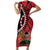 Kenya With African Shield Family Matching Short Sleeve Bodycon Dress and Hawaiian Shirt