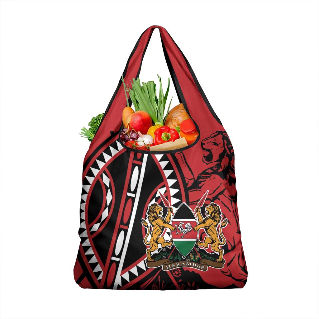 Kenya With African Shield Grocery Bag