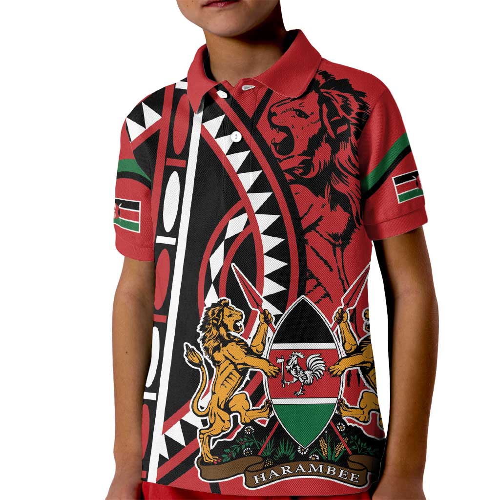 Kenya With African Shield Kid Polo Shirt