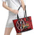 Kenya With African Shield Leather Tote Bag