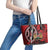 Kenya With African Shield Leather Tote Bag