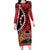 Kenya With African Shield Long Sleeve Bodycon Dress