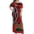 Kenya With African Shield Off Shoulder Maxi Dress