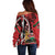 Kenya With African Shield Off Shoulder Sweater