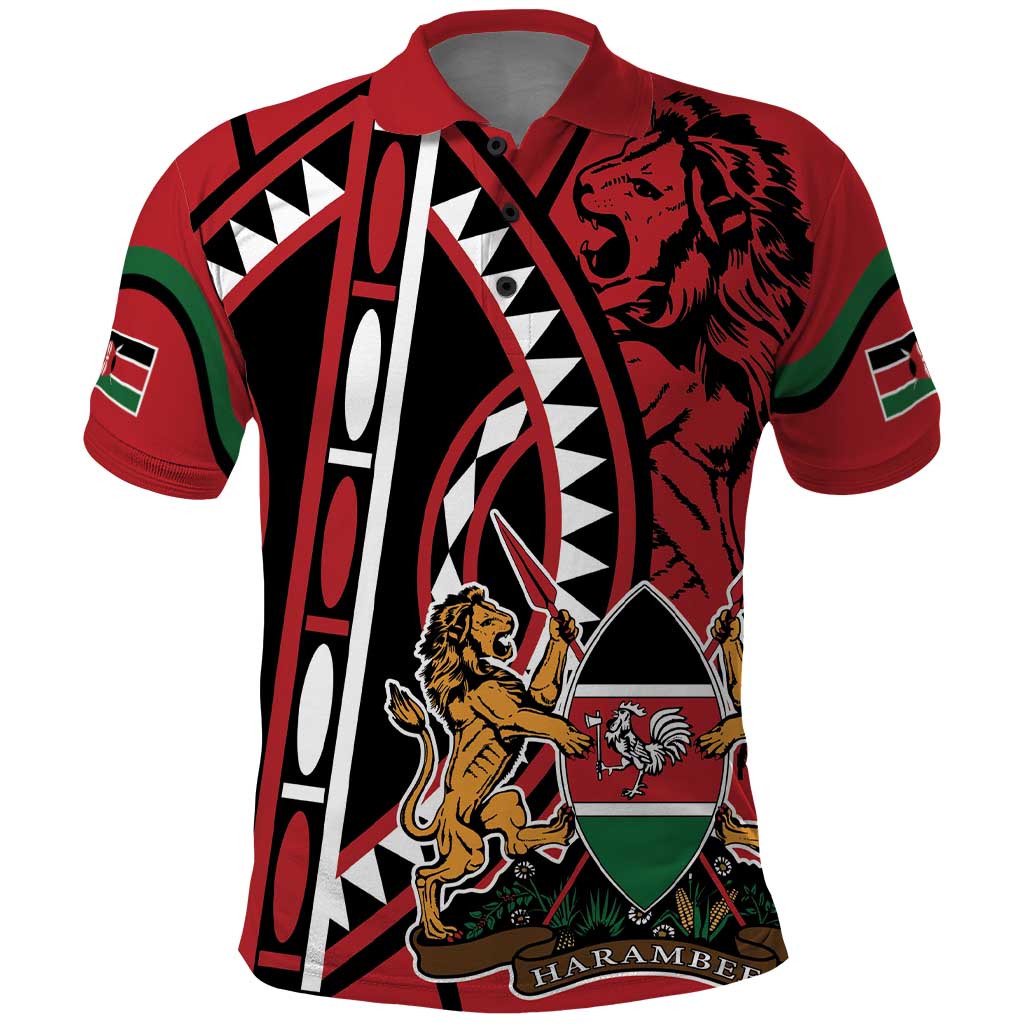 Kenya With African Shield Polo Shirt