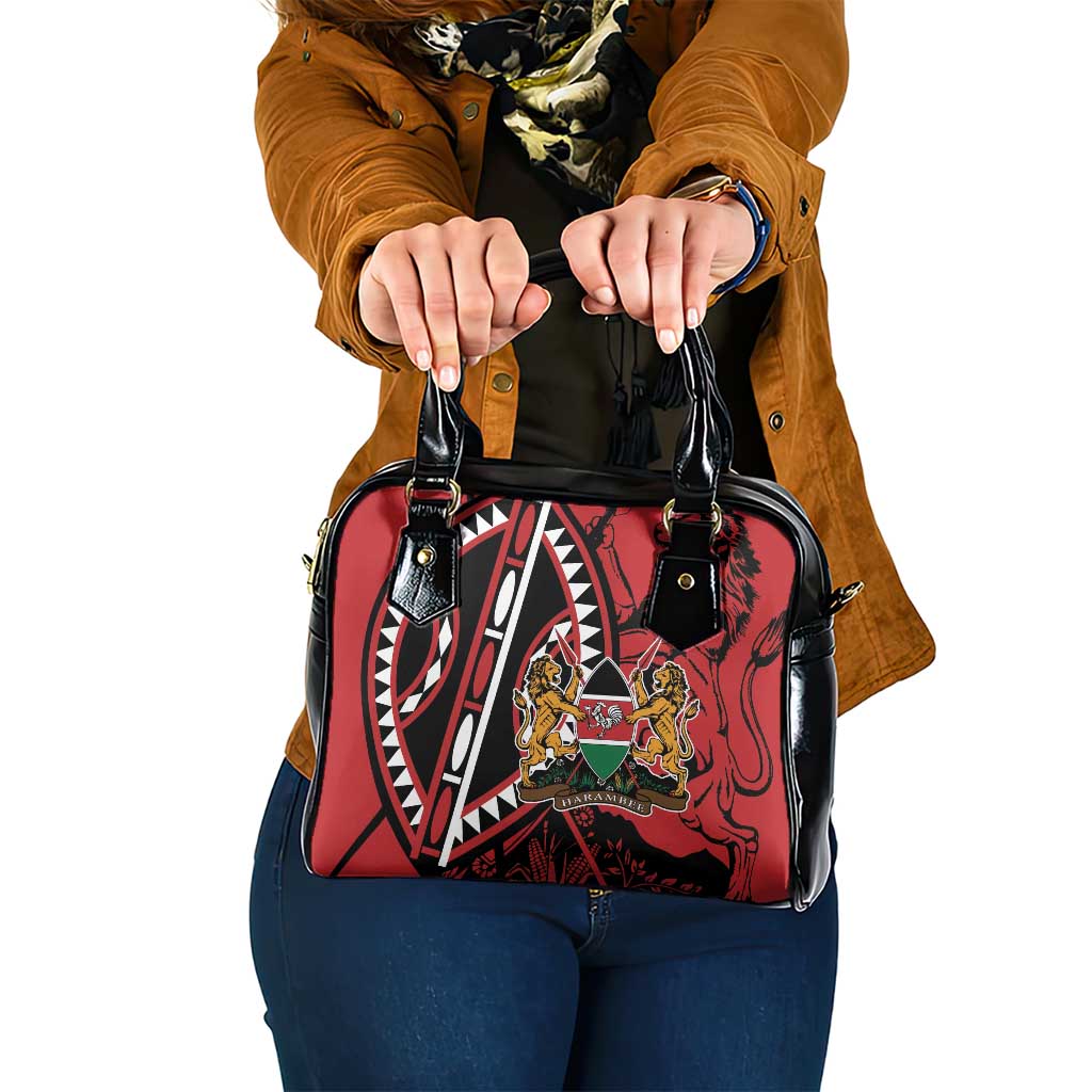 Kenya With African Shield Shoulder Handbag