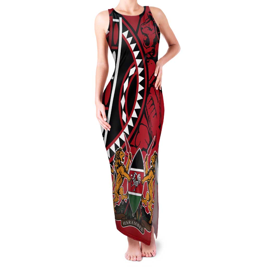 Kenya With African Shield Tank Maxi Dress