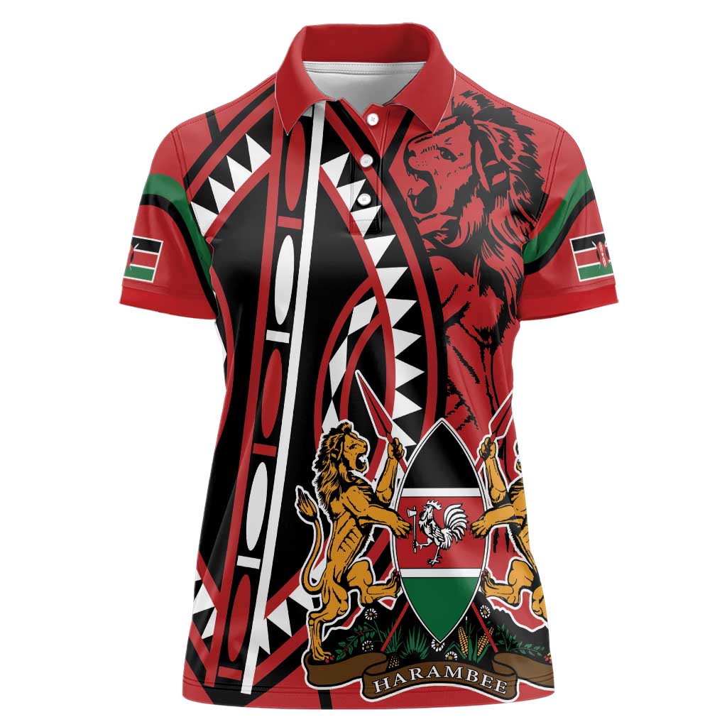 Kenya With African Shield Women Polo Shirt