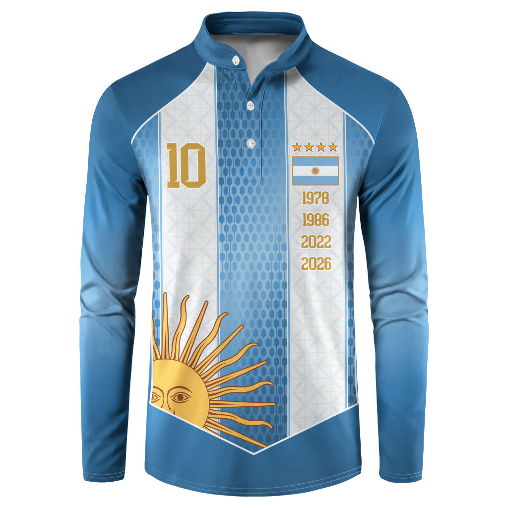 Argentina Campeones del Mundo 2026 Custom Button Sweatshirt Albiceleste  Fourth Star Retro Style