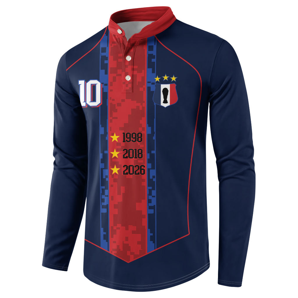 France Champion du Monde 2026 Custom Button Sweatshirt Les Bleus Third Star Retro Style