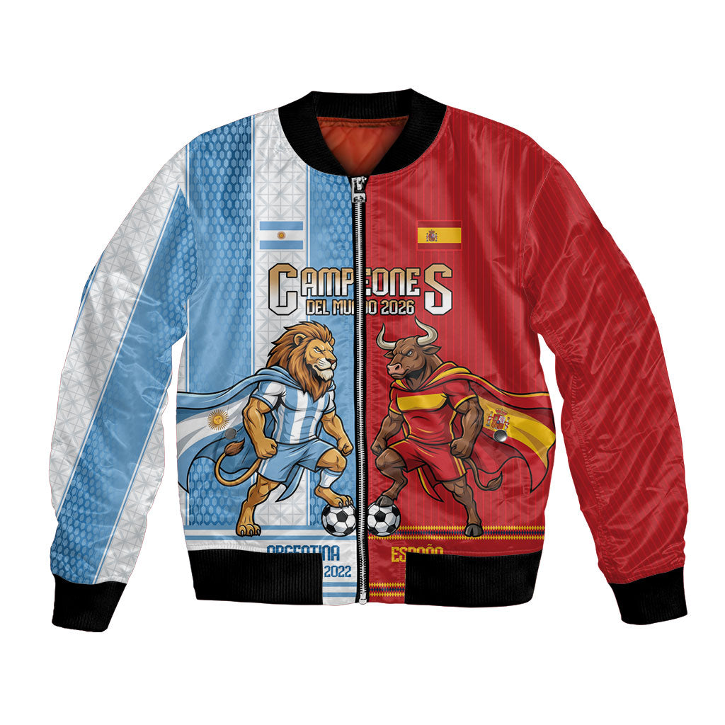 Argentina Spain World Final Football Personalized Bomber Jacket Un Idioma Dos Naciones Un Campeon