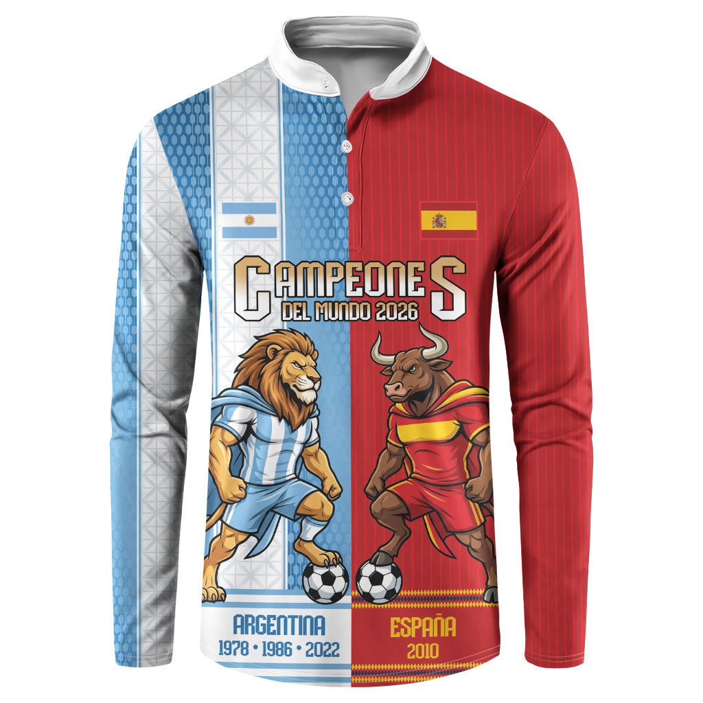 Argentina Spain World Final Football Personalized Button Sweatshirt Un Idioma Dos Naciones Un Campeon