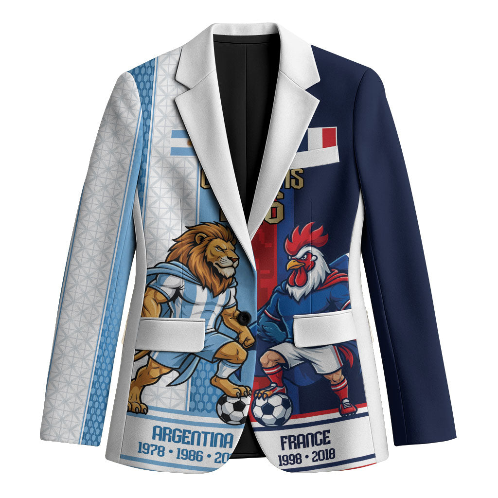 Argentina France World Final Football Personalized Blazer Two Nations Five Stars One Trophy
