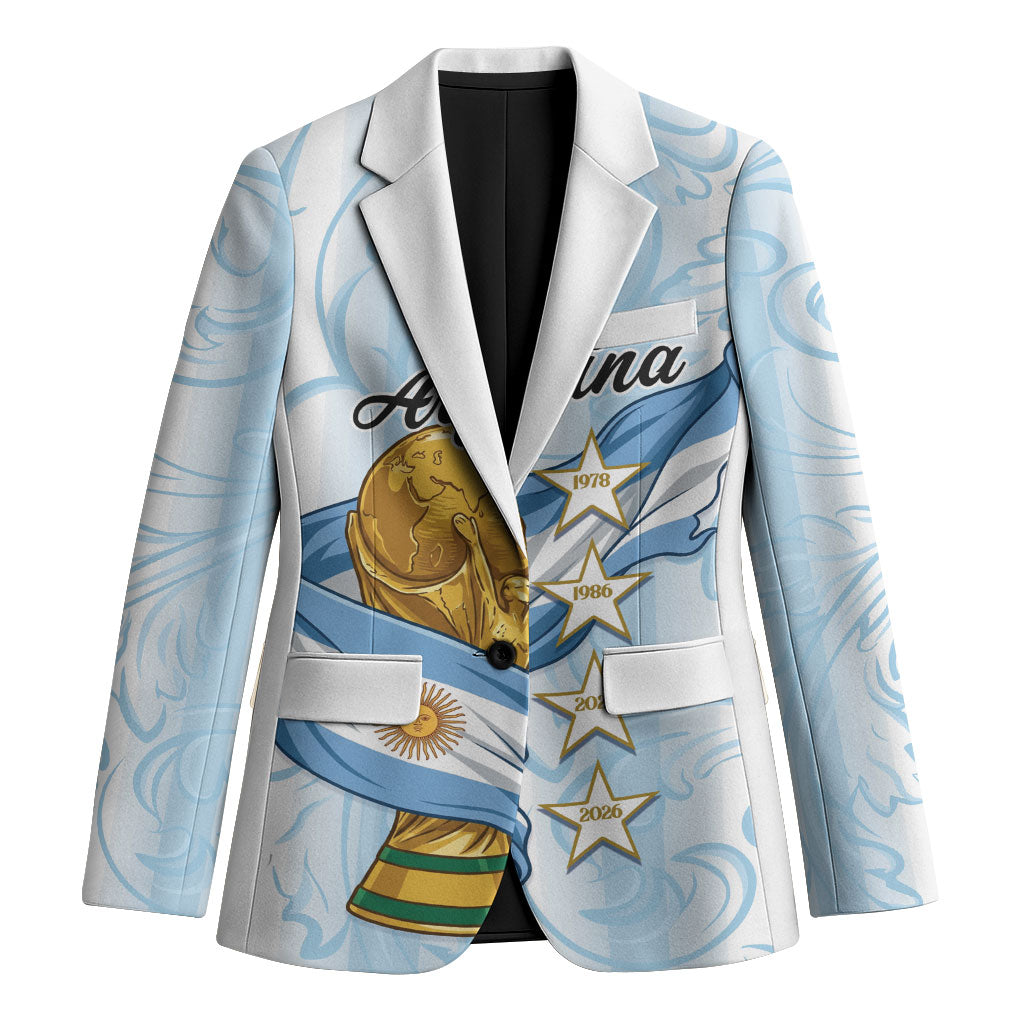 Argentina Campeones del Mundo 2026 Personalized Blazer Albiceleste Trophy Splash Art Soccer Champion