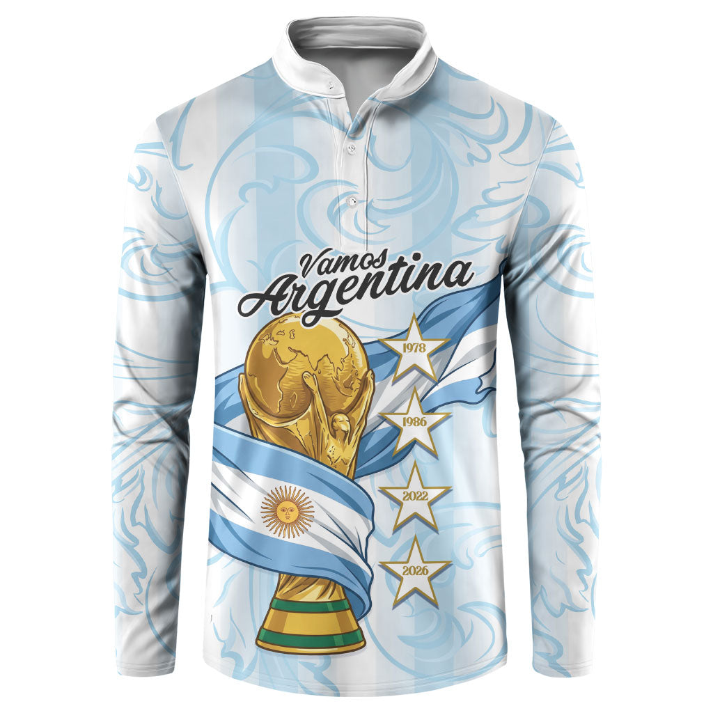 Argentina Campeones del Mundo 2026 Personalized Button Sweatshirt Albiceleste Trophy Splash Art Soccer Champion