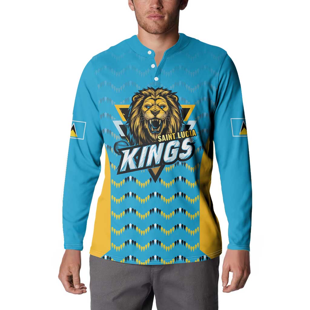 Custom Caribbean Cricket Saint Lucia Button Sweatshirt Glory is Ours Kings Rule 2025 - Wonder Print Shop