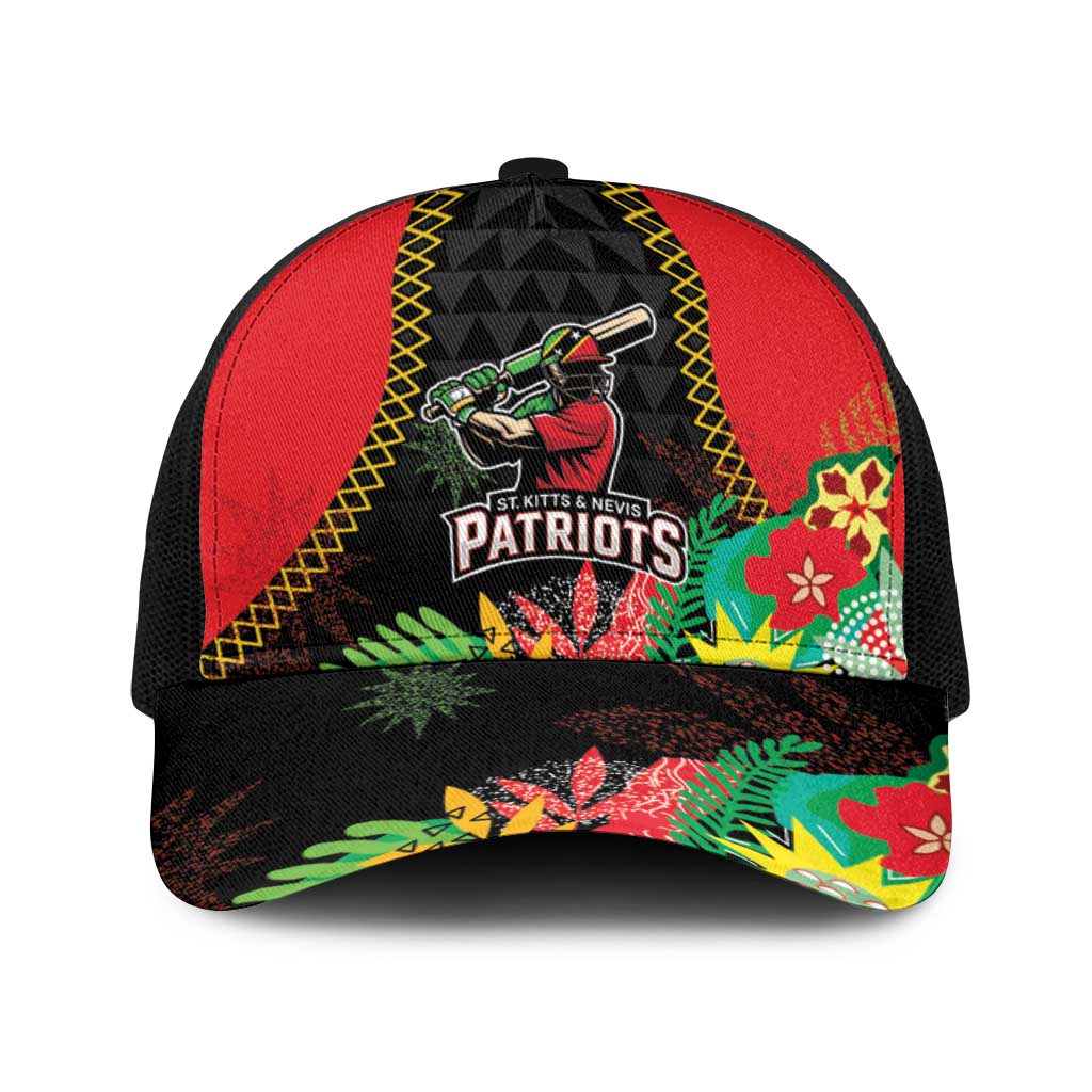 Caribbean Cricket St Kitts and Nevis Baseball Net Cap Two Islands One Fire Patriots Crown 2025 - Black - Wonder Print Shop