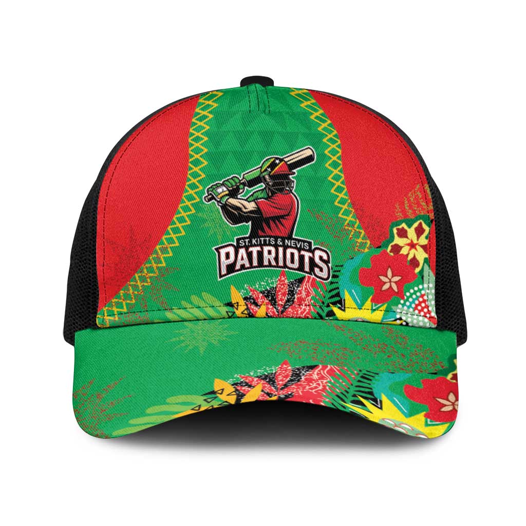 Caribbean Cricket St Kitts and Nevis Baseball Net Cap Two Islands One Fire Patriots Crown 2025 - Green - Wonder Print Shop