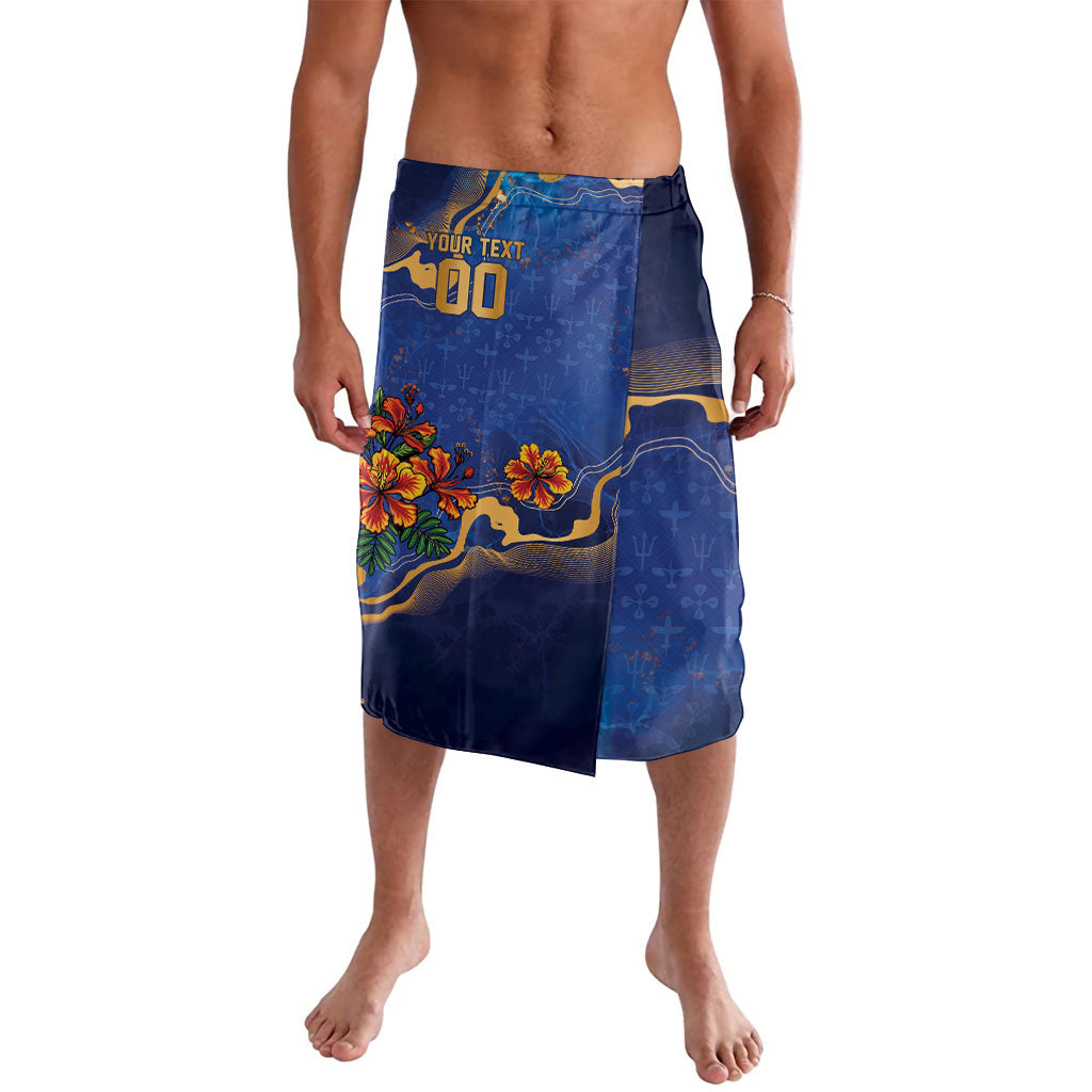 Custom Women’s Cricket Barbados Floral Series Lavalava Royal Blue Pride of Barbados
