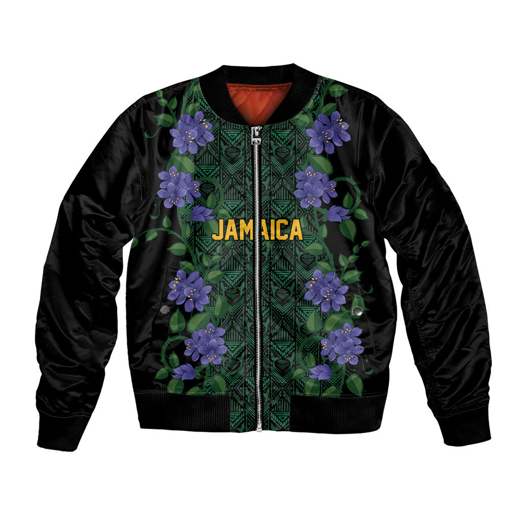 Custom Women’s Cricket Jamaica Floral Series Bomber Jacket Lignum Vitae Hummingbirds Geometric Ethnic
