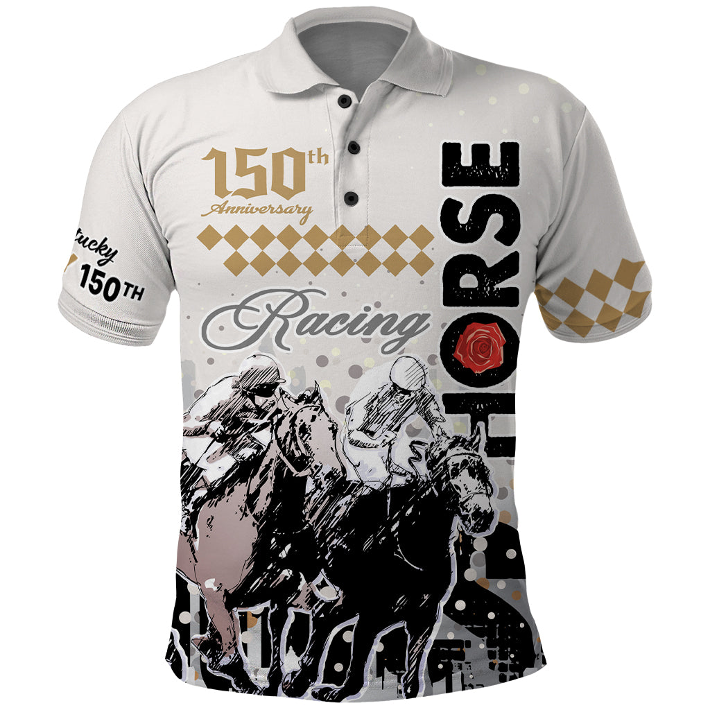 Kentucky Horse Racing Polo Shirt 150th Anniversary The Run For The Roses - Wonder Print Shop