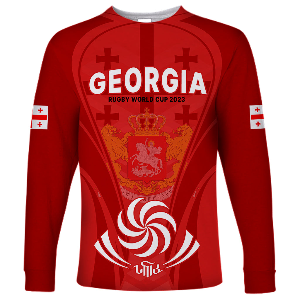 Custom Georgia Rugby Long Sleeve Shirt World Cup 2023 Come On Lelos - Wonder Print Shop