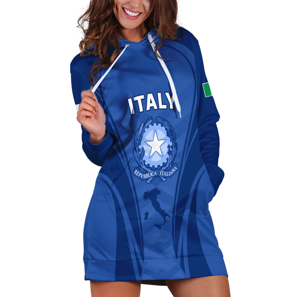 Italy Rugby Hoodie Dress World Cup 2023 Go Gli Azzurri Sporty Style - Wonder Print Shop