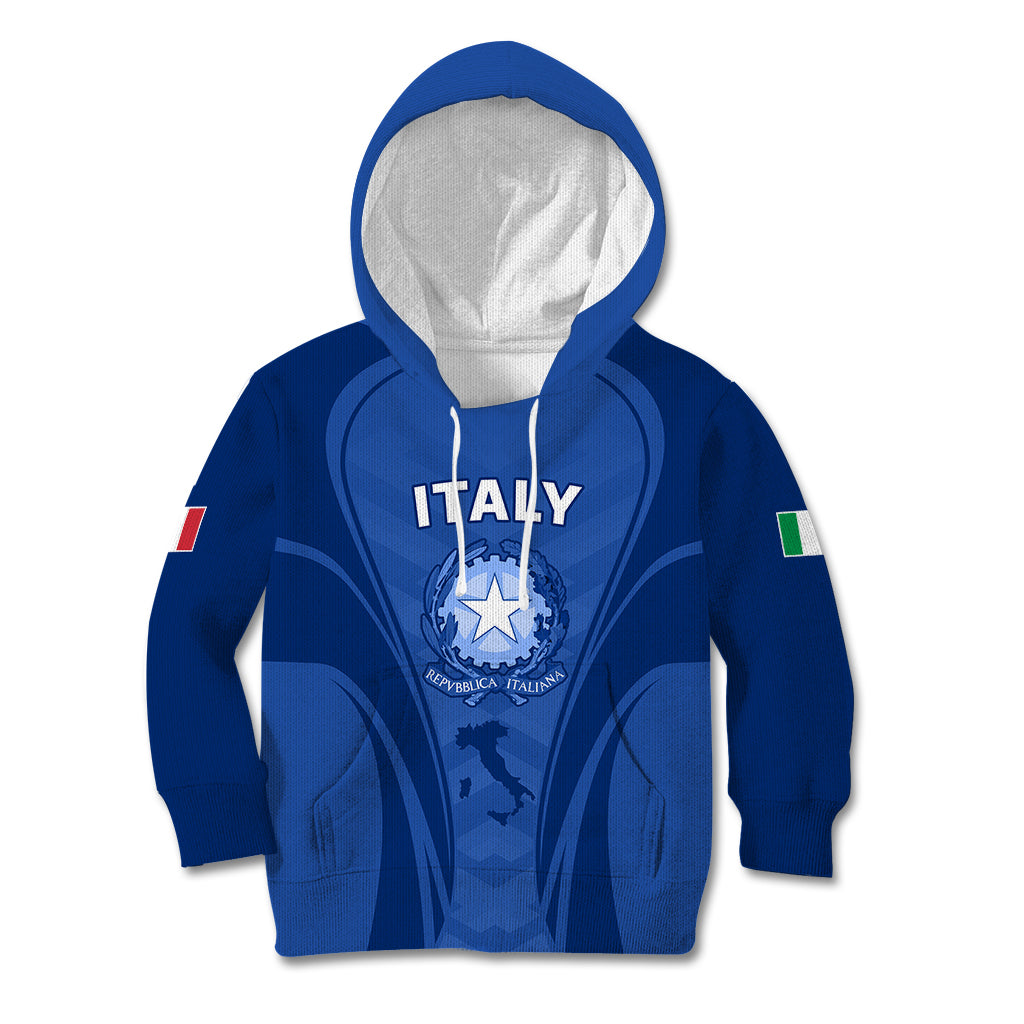 Italy Rugby Kid Hoodie World Cup 2023 Go Gli Azzurri Sporty Style - Wonder Print Shop