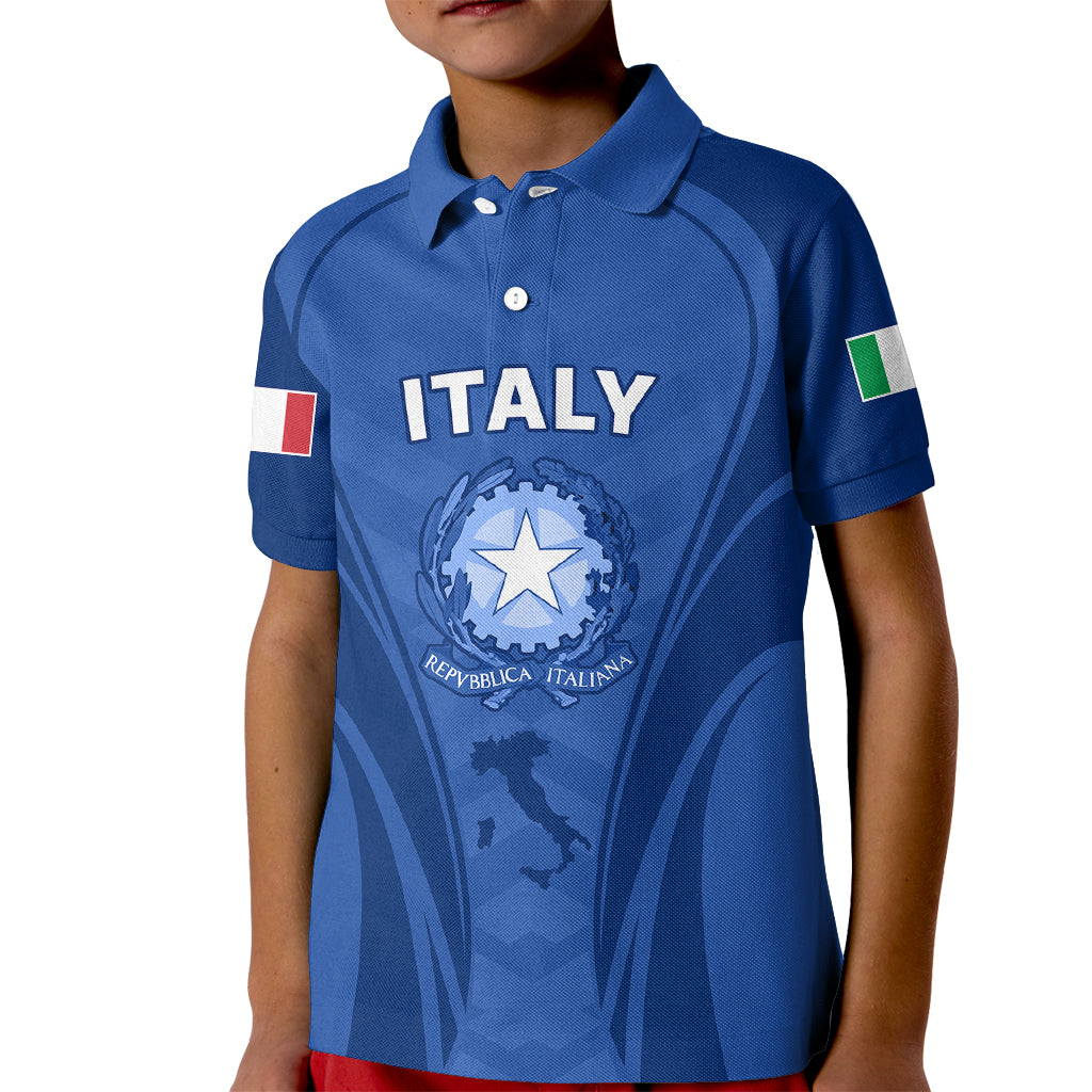 Italy Rugby Kid Polo Shirt World Cup 2023 Go Gli Azzurri Sporty Style - Wonder Print Shop