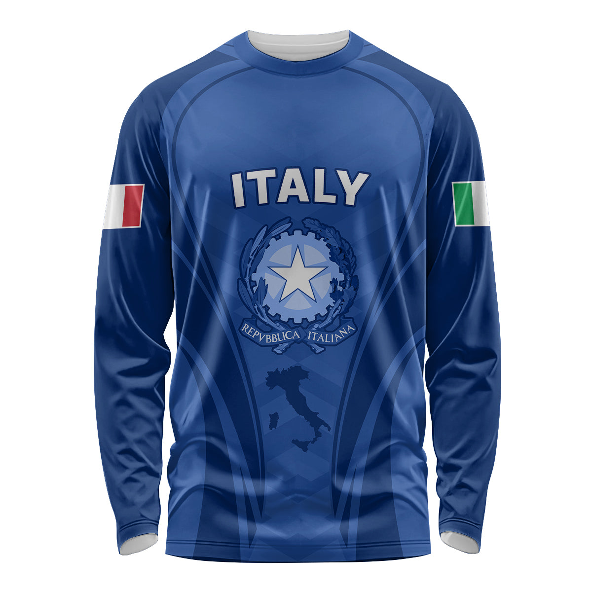 Custom Italy Rugby Long Sleeve Shirt World Cup 2023 Go Gli Azzurri Sporty Style - Wonder Print Shop