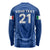 Custom Italy Rugby Long Sleeve Shirt World Cup 2023 Go Gli Azzurri Sporty Style - Wonder Print Shop