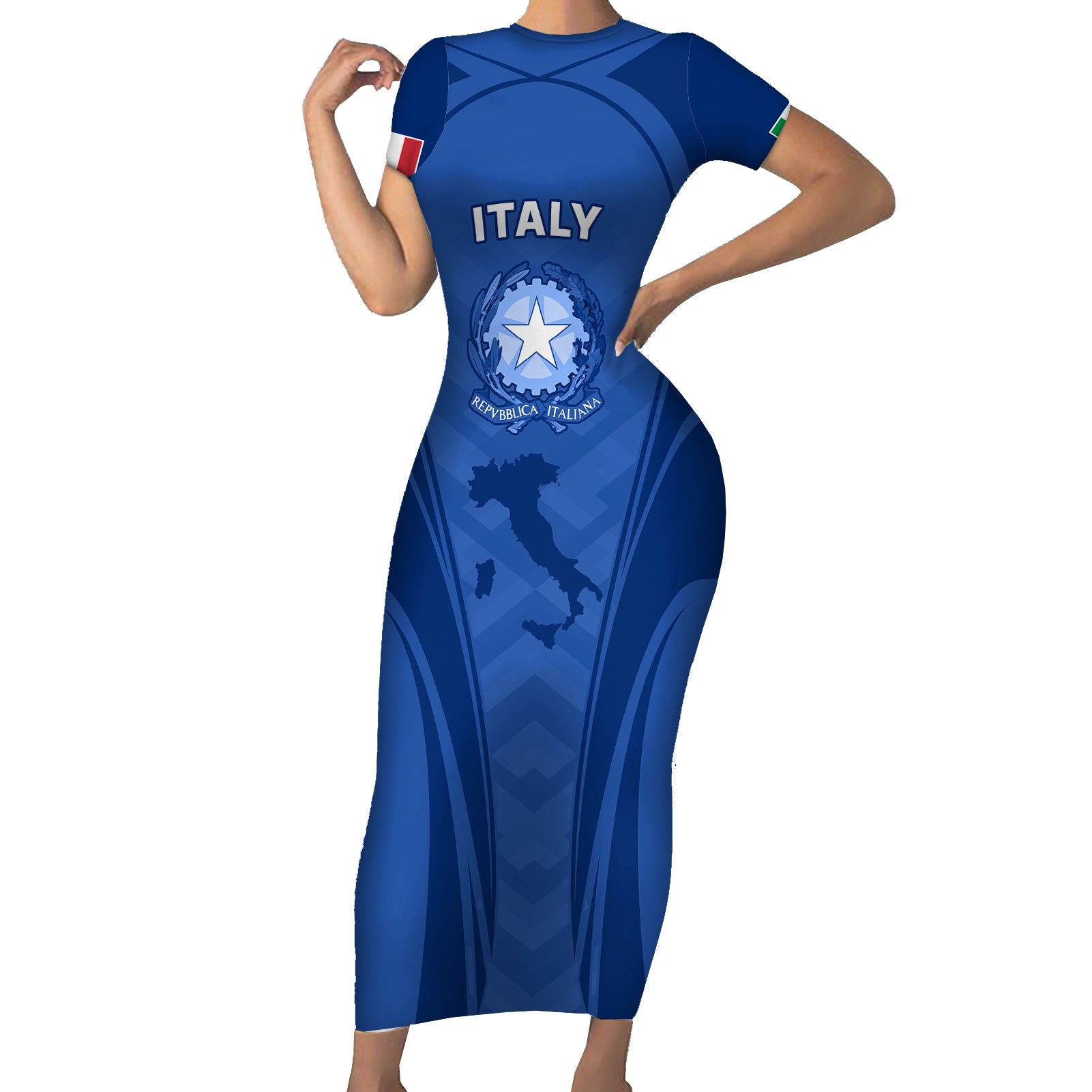 custom-italy-rugby-short-sleeve-bodycon-dress-world-cup-2023-go-gli-azzurri-sporty-style