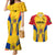 Romania Rugby Couples Matching Mermaid Dress and Hawaiian Shirt The Oaks World Cup 2023 Go Stejarii LT9 - Wonder Print Shop