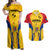 Romania Rugby Couples Matching Off Shoulder Maxi Dress and Hawaiian Shirt The Oaks World Cup 2023 Go Stejarii LT9 - Wonder Print Shop