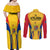 Romania Rugby Couples Matching Off Shoulder Maxi Dress and Long Sleeve Button Shirts The Oaks World Cup 2023 Go Stejarii LT9 - Wonder Print Shop