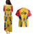 Romania Rugby Couples Matching Puletasi Dress and Hawaiian Shirt The Oaks World Cup 2023 Go Stejarii LT9 - Wonder Print Shop