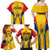 Romania Rugby Family Matching Off Shoulder Long Sleeve Dress and Hawaiian Shirt The Oaks World Cup 2023 Go Stejarii - Wonder Print Shop