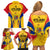 Romania Rugby Family Matching Off Shoulder Short Dress and Hawaiian Shirt The Oaks World Cup 2023 Go Stejarii LT9 - Wonder Print Shop