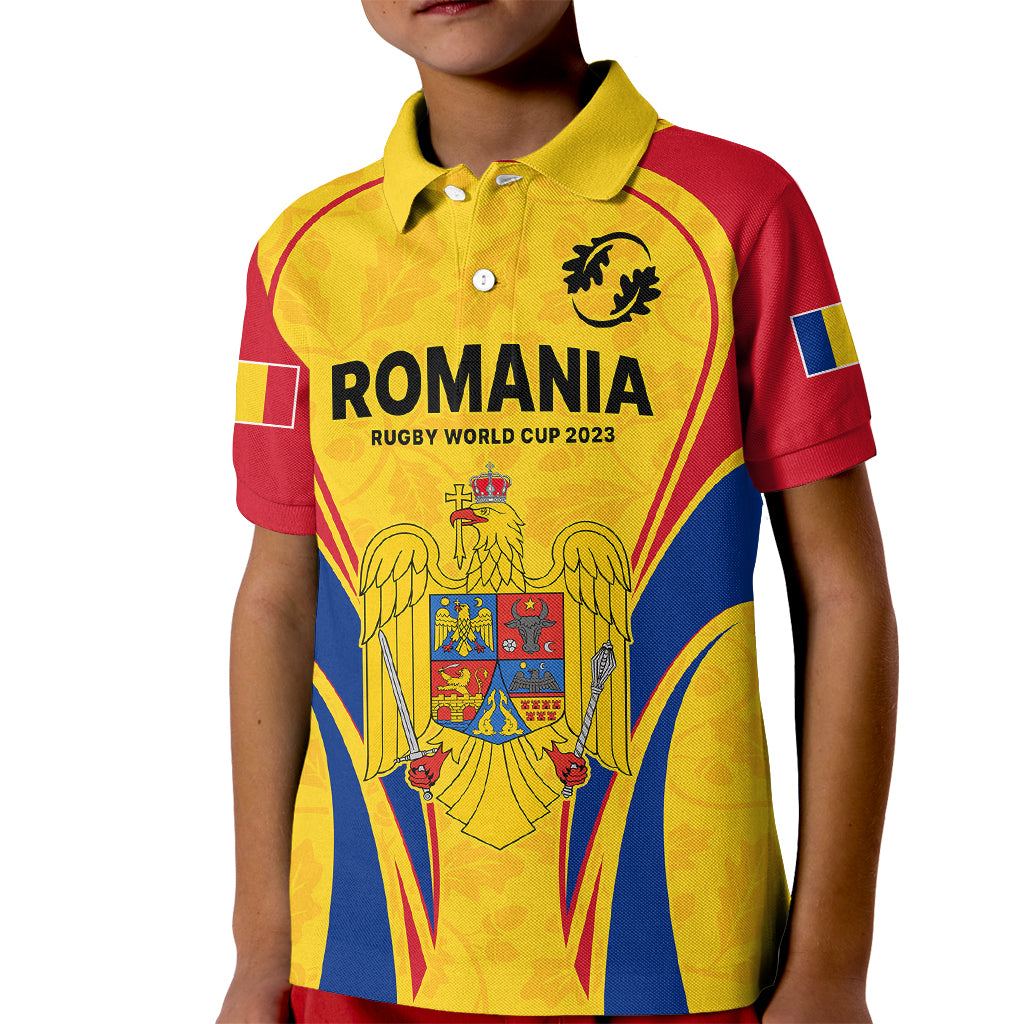 Romania Rugby Kid Polo Shirt The Oaks World Cup 2023 Go Stejarii - Wonder Print Shop