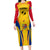 Romania Rugby Long Sleeve Bodycon Dress The Oaks World Cup 2023 Go Stejarii - Wonder Print Shop