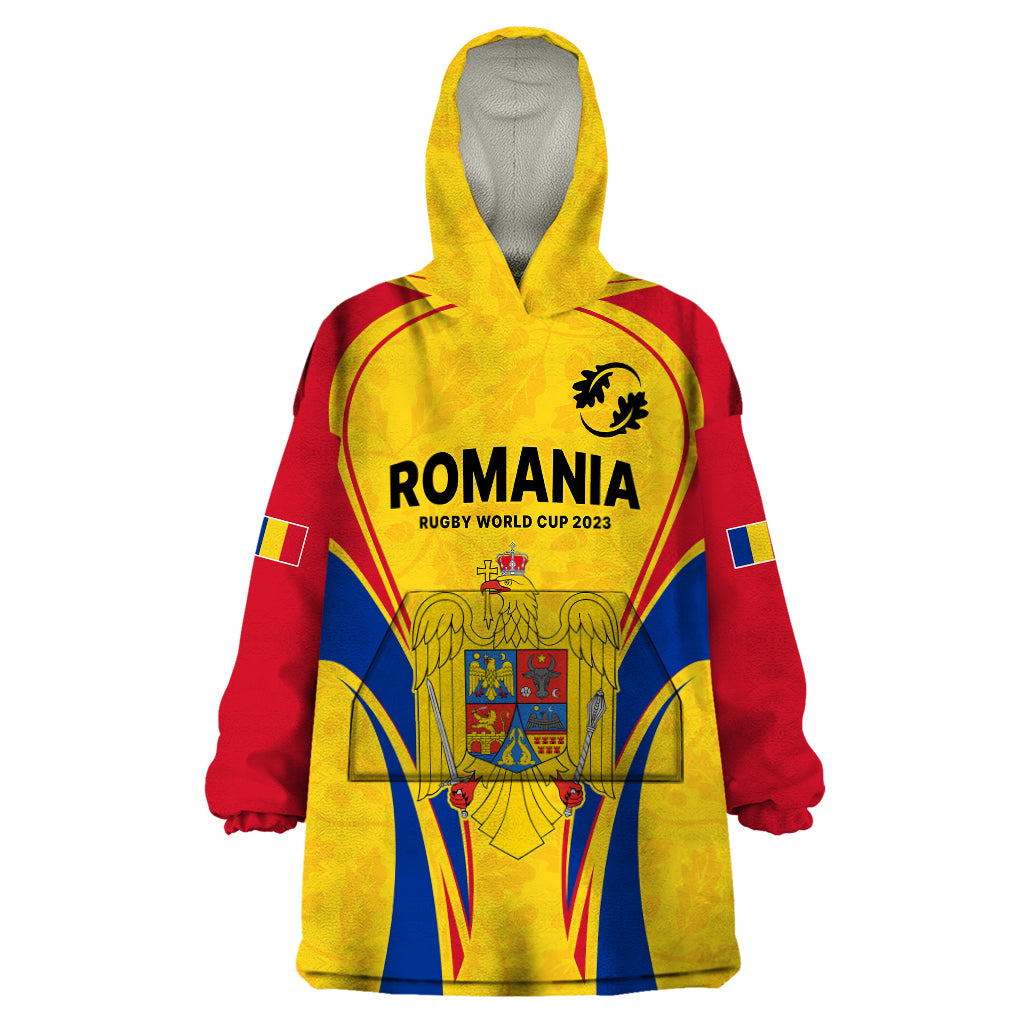 Romania Rugby Wearable Blanket Hoodie The Oaks World Cup 2023 Go Stejarii - Wonder Print Shop