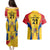 Custom Romania Rugby Couples Matching Puletasi Dress and Hawaiian Shirt The Oaks World Cup 2023 Go Stejarii LT9 - Wonder Print Shop