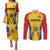 Custom Romania Rugby Couples Matching Puletasi Dress and Long Sleeve Button Shirts The Oaks World Cup 2023 Go Stejarii LT9 - Wonder Print Shop